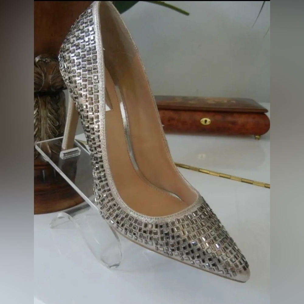 Jessica Simpson Claya Metal Pump Gold Pewter 8.5 - Picture 9 of 13